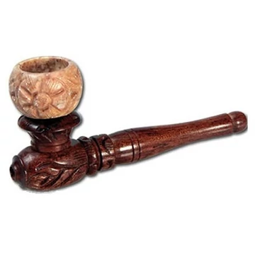 Pipa fa kő fejjel L: 10 cm