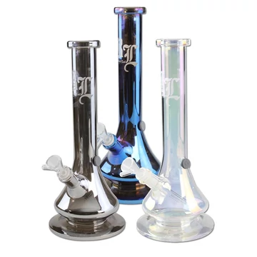 Bong Üveg ´Black Leaf´ fémes hatás mix H:35 cm S:18,8 mm