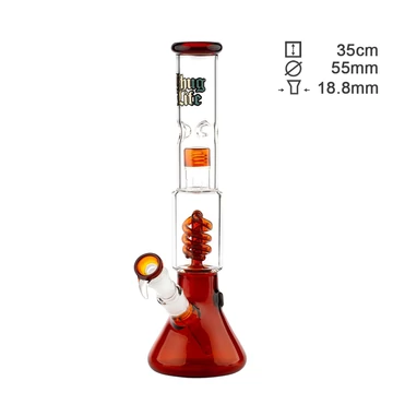 Bong Üveg Thug Life V2 Borostyán H:35 cm S:18,8 mm