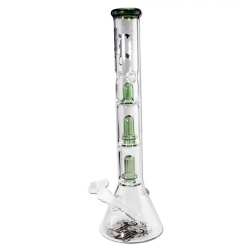 Bong Üveg ´Black Leaf´ 2x Ufo percolator zöld H: 47 cm S: 19/14