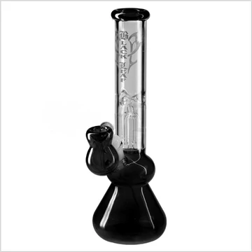 Bong üveg Percolator fekete jégtartós H: 30 cm d: 38 mm S: 18,8 mm