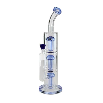 Bong üveg Black Leaf Percolator kék  H: 39 cm