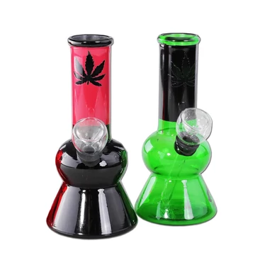 Bong üveg mini kenderlevéllel fekete H: 13,6 cm L: 6,5 cm