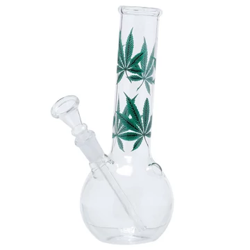 Black Leaf üveg bong levél mintával - 22 cm