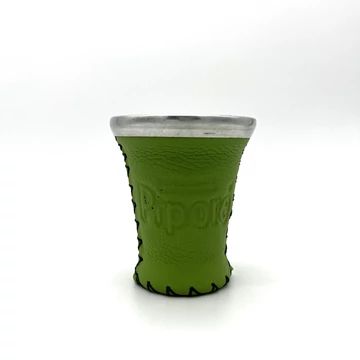 Ivóedény üveg bőrrel borítva zöld Pipore 150 ml